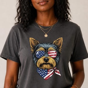 Yorkshire terrier, amerikansk flagga, hund, present, present, present, gåva bild 6