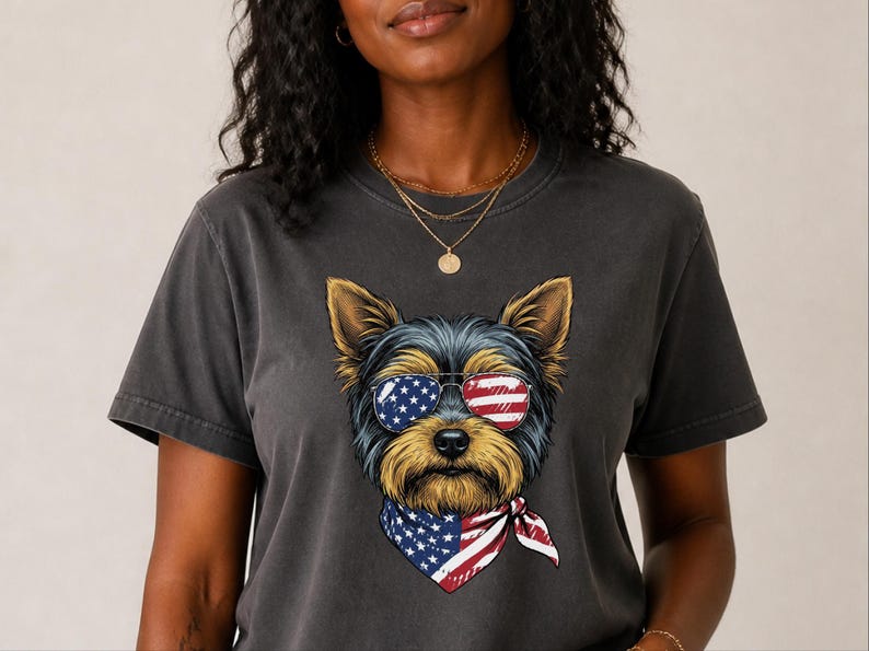 Yorkshire terrier, amerikansk flagga, hund, present, present, present, gåva bild 6