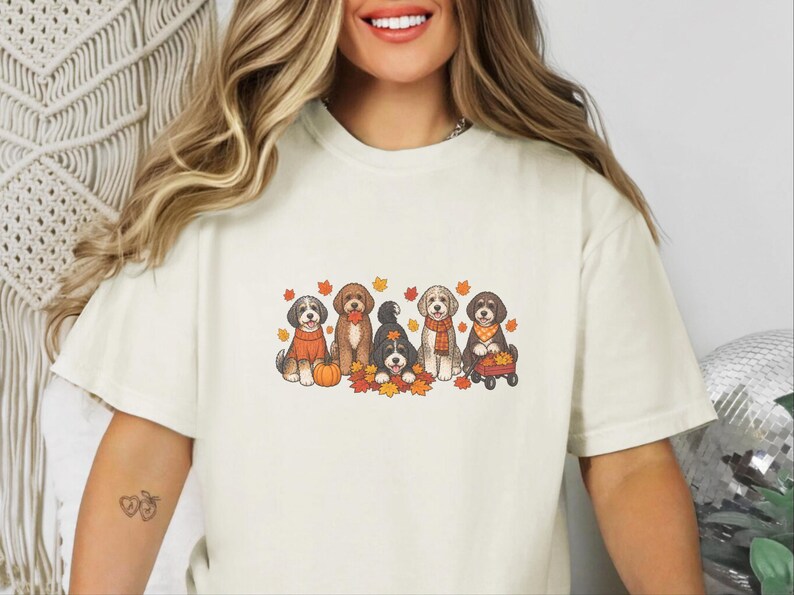 Aussiedoodle-Herbstshirt, Herbst-Hundeshirt, Geschenk für Doodle-Mamas, Kürbis-Shirt, Thanksgiving-Hundeshirt, Geschenk für Hundeliebhaber Bild 4