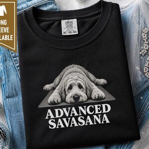 Goldendoodle Shirt, Yoga Lover Gift, Advanced Savasana Tee, Dog Mom Gift, Funny Workout Shirt, Meditation Humor bild 9