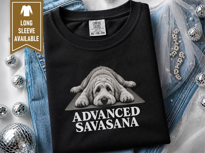 Goldendoodle Shirt, Yoga Lover Gift, Advanced Savasana Tee, Dog Mom Gift, Funny Workout Shirt, Meditation Humor bild 9