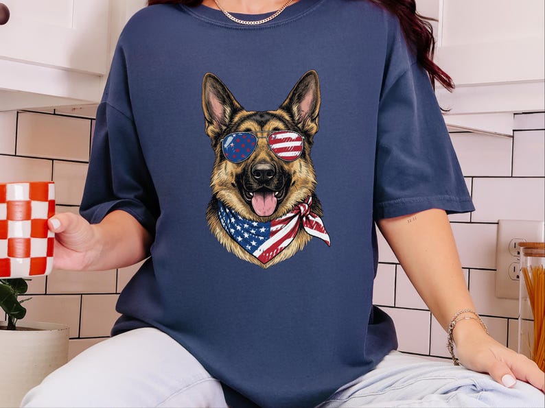 Patriotic German Shepherd Portrait image 5