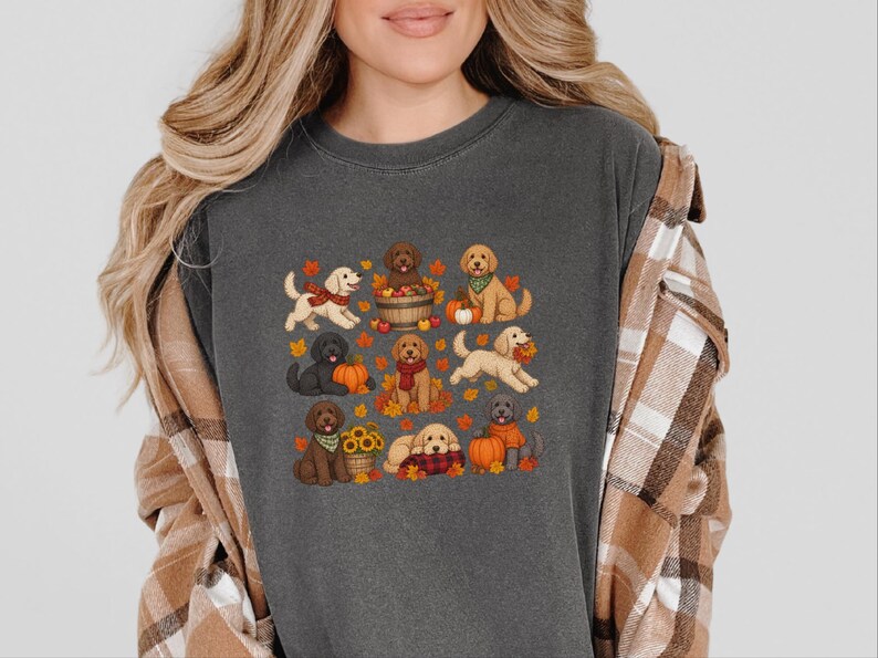 Labradoodle Mom Shirt, Autumn Dog Shirt, Fall Labradoodle Gift, Labradoodle Lover Tee, Cozy Season Shirt image 5