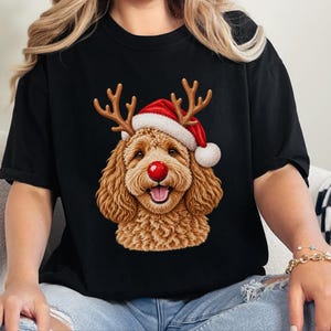 Maglietta natalizia con Cockapoo, regalo di Natale per amanti dei Cockapoo, felpa per cani per le feste, maglietta per la mamma di un Cockapoo, regalo festivo per gli amanti dei cani immagine 3