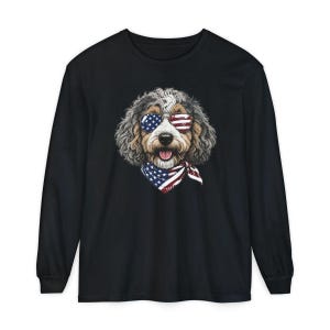 Comfort Colors Patriotic Aussiedoodle Shirt, Semiquincentennial Independence Day Patriotic Dog Owner Clothing, American Goldendoodle Mother image 11