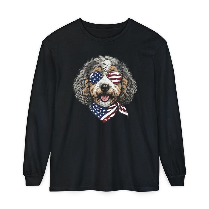 Comfort Colors Patriotic Aussiedoodle Shirt, Semiquincentennial Independence Day Patriotic Dog Owner Clothing, American Goldendoodle Mother image 11