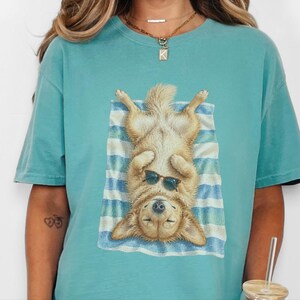 Golden Retriever Shirt, Golden Retriever Gift, Beach Vacation Tee, Summer Dog Shirt, Golden Retriever Mom, Coastal Dog Art, Vacation T Shirt image 9