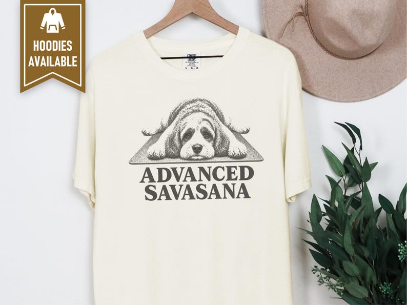 Cavapoo Shirt, Funny Dog Yoga Gift, Advanced Savasana Tee, Yogi Puppy Lover Present, Dog Mom Fitness Clothing image 6