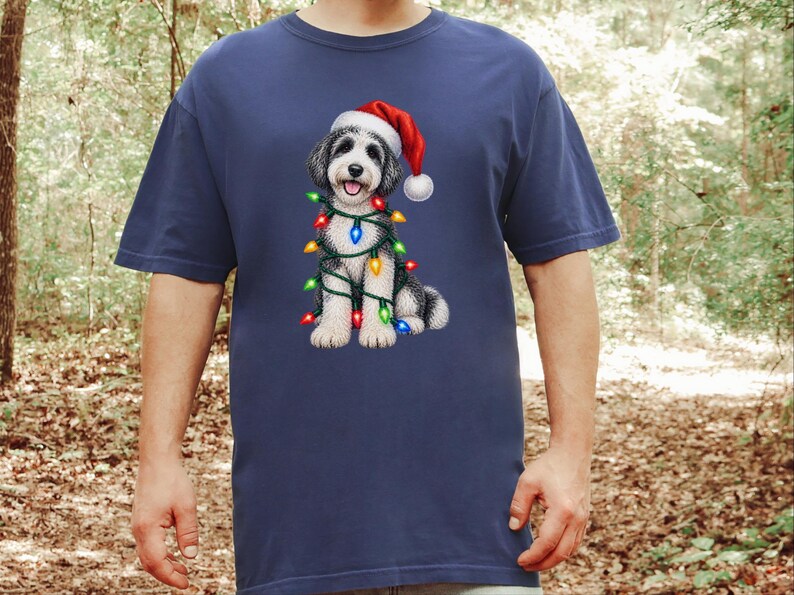 Sudadera navideña para Sheepadoodle, camiseta navideña para perros, regalo navideño para perros, regalo navideño para mamás perrunas, regalo para Sheepadoodle imagen 2