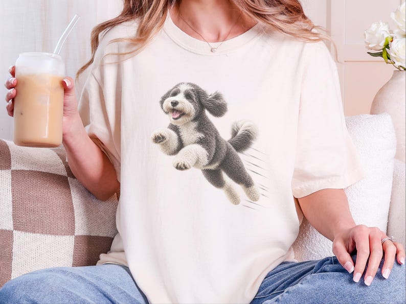 Sheepadoodle Shirt, Sheepadoodle Mom Gift, Doodle Dad Shirt, Sheepadoodle Owner Gift, Doodle Dog Lover Shirt, Puppy Graphic Tee image 2