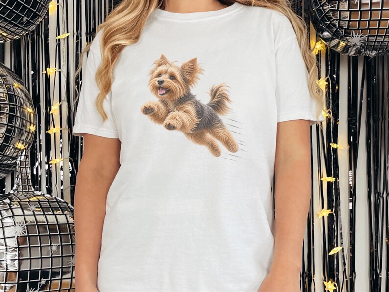 Koszulka dla psa Yorkie, prezent dla mamy Yorkie, koszulka Yorkshire Terrier, koszulka Flying Yorkie, prezent dla psa Agility, prezent dla właściciela małego psa zdjęcie 7
