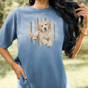 Yellow Lab Shirt, Labrador Retriever Gift, Cute Dog Lover Tee, Retriever Owner Present, Puppy Art Shirt image 4