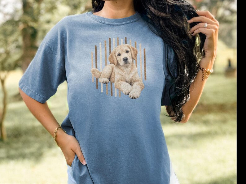 Yellow Lab Shirt, Labrador Retriever Gift, Cute Dog Lover Tee, Retriever Owner Present, Puppy Art Shirt image 4