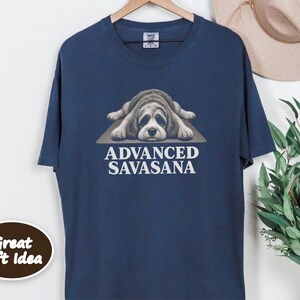 Cavapoo Shirt, Funny Dog Yoga Gift, Advanced Savasana Tee, Yogi Puppy Lover Present, Dog Mom Fitness Clothing image 4