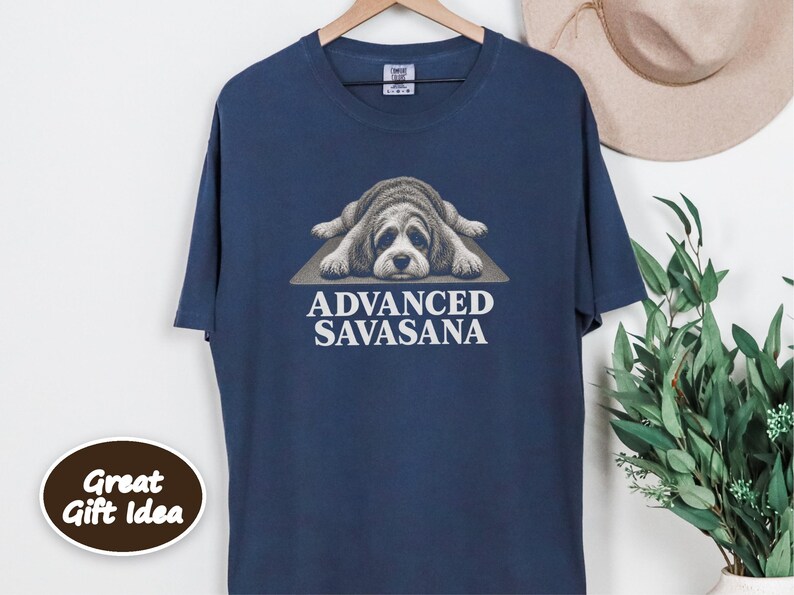 Cavapoo Shirt, Funny Dog Yoga Gift, Advanced Savasana Tee, Yogi Puppy Lover Present, Dog Mom Fitness Clothing image 4