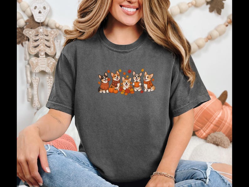Corgi Autumn Shirt, Fall Corgi Tee, Dog Lover Gift, Corgi Mom Sweatshirt, Pumpkin Patch Shirt, Fall Dog Shirt image 10