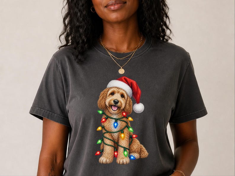 Christmas Cockapoo Shirt, Cockapoo Christmas Gift, Santa Paws Christmas, Holiday Dog Shirt, Cockapoo Dog Lover Gift image 5