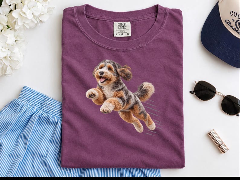 T-shirt Aussiedoodle, Cadeau Aussiedoodle, T-shirt croisé Berger Australien/Caniche, T-shirt Maman Aussiedoodle, Cadeau pour amoureux des chiens Aussiedoodle image 7