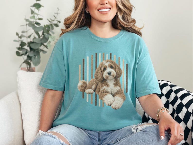 Cockapoo T Shirt, Cockapoo Dog Lover Gift, Brown Poodle Mix Tee, Dog Owner Shirt, Puppy Art Shirt image 10