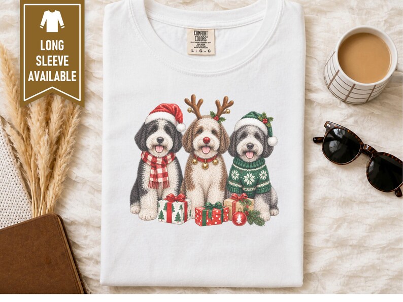 Sheepadoodle Christmas Sweatshirt, Christmas Pet Shirt, Sheepadoodle Gift, Christmas Dogs Shirt, Dog Lover Christmas Gift, Puppy Sweatshirt image 8