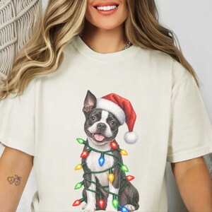 Boston Terrier Christmas Shirt, Boston Terrier Mom Gift, Holiday Dog Shirt, Christmas Puppy Sweatshirt, Dog Owner Gift, Dog Christmas Tee image 1