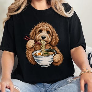 Labradoodle Lover Shirt, Labradoodle Gift, Ramen Lover Tee, Funny Dog Art image 2