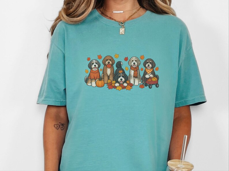 Aussiedoodle-Herbstshirt, Herbst-Hundeshirt, Geschenk für Doodle-Mamas, Kürbis-Shirt, Thanksgiving-Hundeshirt, Geschenk für Hundeliebhaber Bild 10