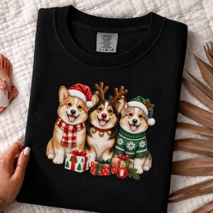 Corgi Christmas Shirt, Christmas Corgi Gift, Holiday Dog Lover Tee, Corgi Mom Shirt, Festive Puppy Sweatshirt, Corgi Dad Gift image 1