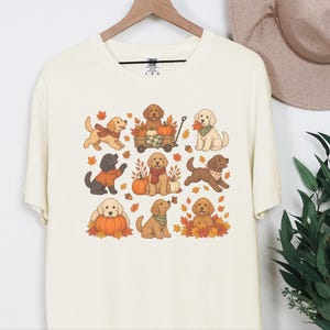Camiseta para mamás de Goldendoodle, regalo para amantes de los perros de Goldendoodle, camiseta de otoño para amantes de los perros, sudadera con capucha estilo huerto de calabazas, camiseta de otoño para perros, sudadera para mamás de Goldendoodle imagen 10