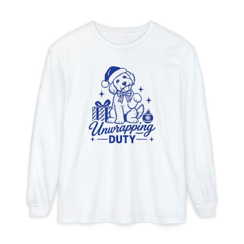 Christmas Goldendoodle Shirt, Goldendoodle Christmas Gift, Dog Mom Holiday Tee, Unwrapping Duty Sweatshirt, Doodle Lover Present image 14
