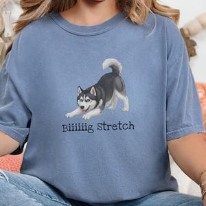 Comfort Colors Husky-Hundeshirt, extra großes Stretch-T-Shirt mit sibirischem Husky-Motiv, lustiges schwarz-weißes Oberteil für Haustierbesitzer, Tier-T-Shirt, lustiges Husky-T-Shirt Bild 9