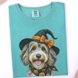 Witch Dog Shirt, Aussiedoodle Shirt, Doodle Mom Halloween Gift, Spooky Dog Lover Tee, Halloween Dog Shirt image 9