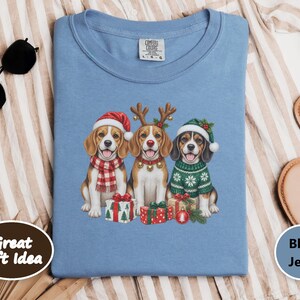 Christmas Beagle Shirt, Beagle Lover Gift, Holiday Dog Sweatshirt, Christmas Puppy Tee, Dog Mom Present image 4