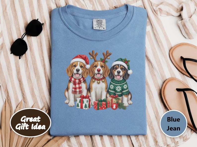 Christmas Beagle Shirt, Beagle Lover Gift, Holiday Dog Sweatshirt, Christmas Puppy Tee, Dog Mom Present image 4