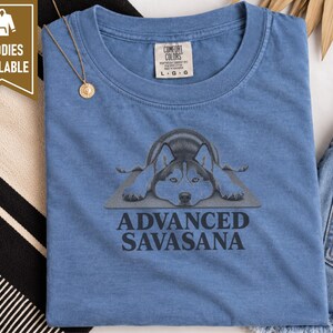 Husky Dog Shirt, Funny Yoga Gift, Advanced Savasana Tee, Husky Mom Gift, Yoga Instructor Shirt, Silyen Husky Lover Gift afbeelding 10
