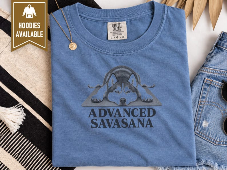 Husky Dog Shirt, Funny Yoga Gift, Advanced Savasana Tee, Husky Mom Gift, Yoga Instructor Shirt, Silyen Husky Lover Gift afbeelding 10