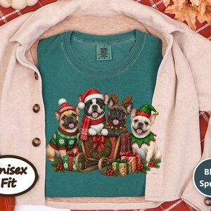 Frenchie Christmas Shirt, French Bulldog Christmas Shirt, Dog Christmas Shirt, Frenchie Mom Shirt, French Bulldog Gift, Dog Lover Shirt image 9