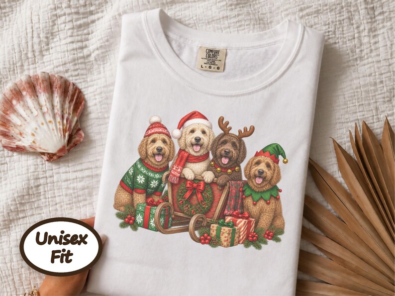 Christmas Labradoodle Shirt, Labradoodle Christmas Gift, Santa Dog Tee, Dog Mom Christmas Shirt, Holiday Pet Shirt, Labradoodle Lover Gift image 9