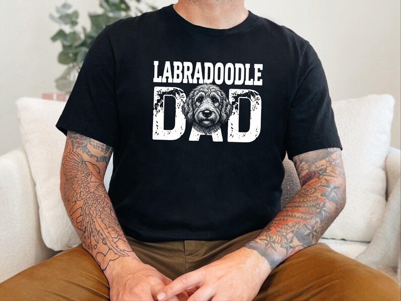 Labradoodle Dog Gift, Funny Labradoodle Dad Shirt, Personalized Pet Owner T-shirt, Vintage Dog Father Life Graphic Tee, Funny Dog Dad Shirt image 7