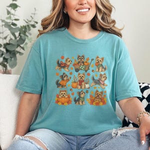 Yorkie Mom Shirt, Fall Dog Lover Gift, Cute Yorkie Shirt, Autumn Dog Shirt, Yorkie Owner Gift image 3