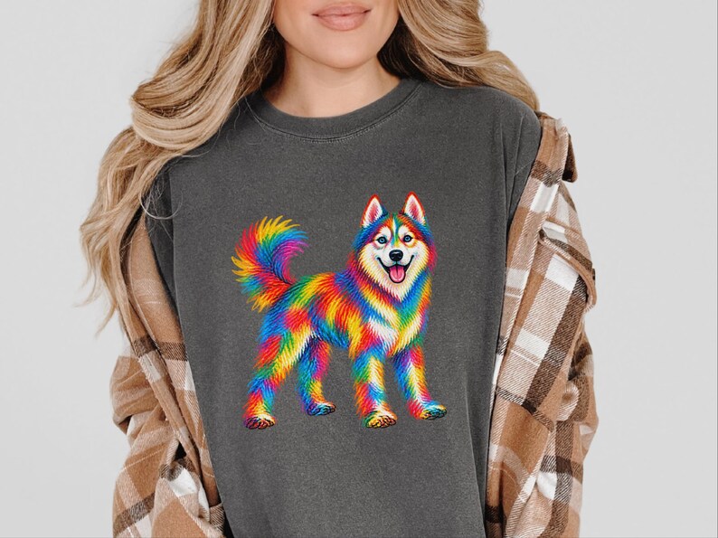 Husky Dog Shirt, Siberian Husky Gift, Colorful Dog Art, Husky Mom Gift, Dog Lover Tee image 8