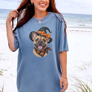 Frenchie Halloween Shirt, Frenchie Mom Gift, Halloween Dog Shirt, French Bulldog Mom Tee, Witch Dog Shirt, Spooky Dog Mom image 4