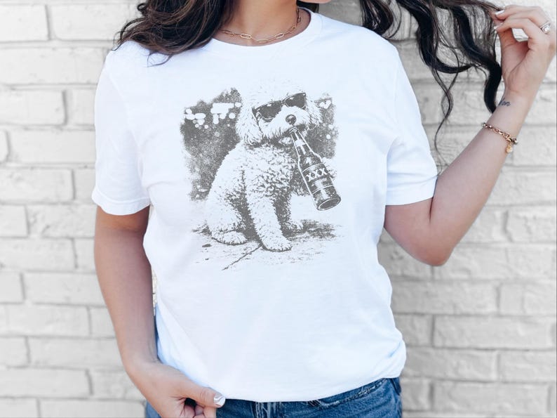 Geek Dog Shirt, "In Dog Beers" Maltipoo Tee, Funny Pet Graphic, Dog Owner Gift, Maltipoo Mom Shirt, Beer Lover Gift image 4