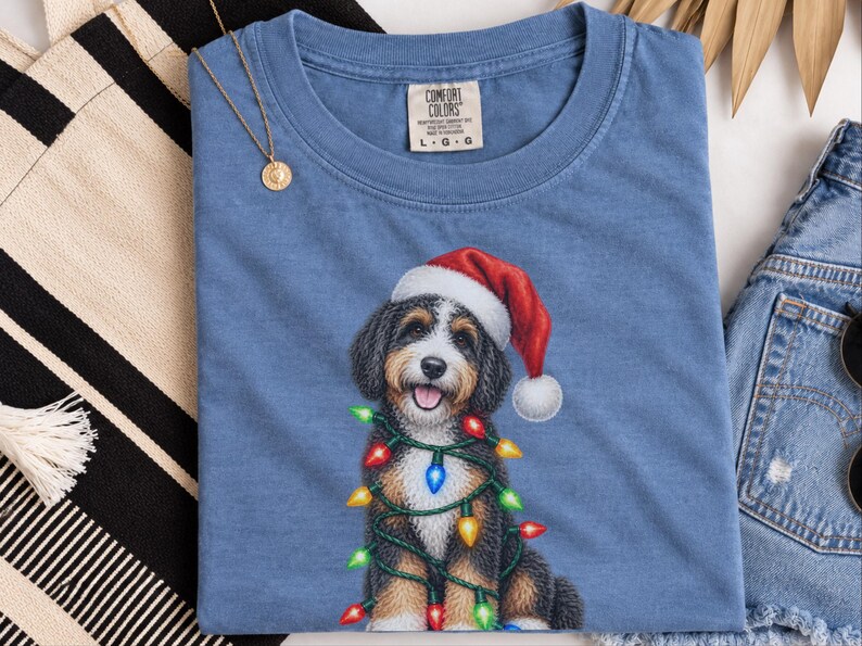 Bernedoodle Christmas Shirt, Christmas Dog Shirt, Bernedoodle Owner Gift, Holiday Dog Lover Tee image 7
