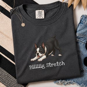 Comfort Colors Energetic Dog Biiiiig Stretch Boston Terrier Shirt, Funny Dog Lover Pet Owners Gift, Playful Boston Terrier Mom Tee image 10