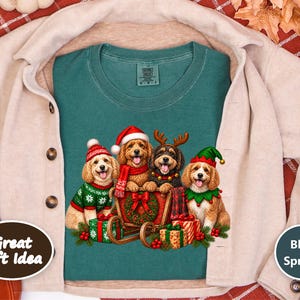 Christmas Cockapoo Shirt, Cockapoo Lover Gift, Holiday Dog Crewneck, Festive Puppy Top, Dog Mom Christmas Gift image 7