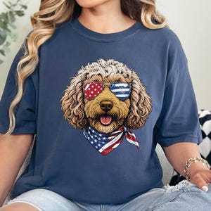 Comfort Colors Patriotic Dog Shirt, Cockapoo Goldendoodle Sweatshirt, American Heritage Independence Celebration Crewneck, Cockapoo Shirt immagine 7