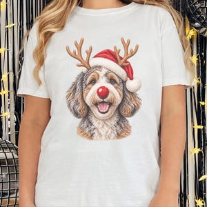 Aussiedoodle Christmas Shirt, Holiday Pet Gift, Christmas Dog Mom Sweatshirt, Festive Dog Tee, Aussiedoodle Lover Shirt image 9