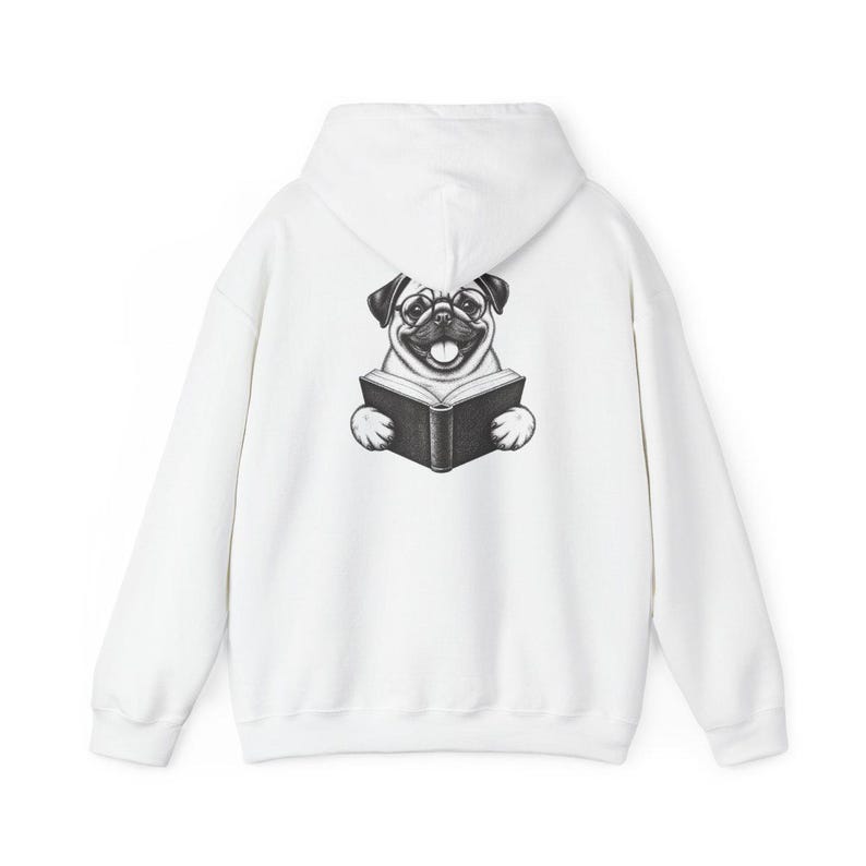 Pug Shirt, Reading Pug Dog Lover Gift, Pug Mom Shirt, Bookish Dog Tee, Librarian Shirt image 12