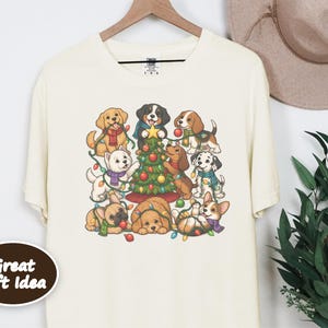 Christmas Dog Shirt, Holiday Puppies Gift, Festive Dogs Tee, Cute Puppy Christmas Sweater, Dog Lover Gift Idea image 5